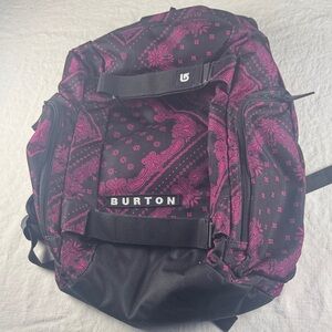 Burton Snowboard Backpack with Black and Pink and Black Pattern